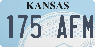 KS license plate 175AFM
