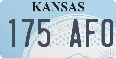 KS license plate 175AFO