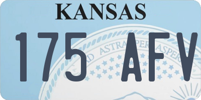 KS license plate 175AFV