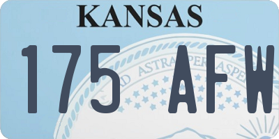 KS license plate 175AFW