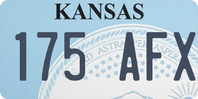 KS license plate 175AFX