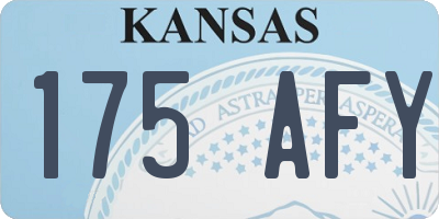KS license plate 175AFY