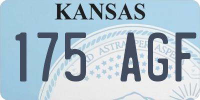 KS license plate 175AGF