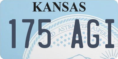 KS license plate 175AGI