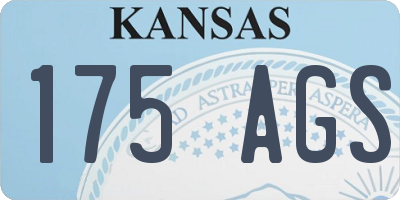 KS license plate 175AGS