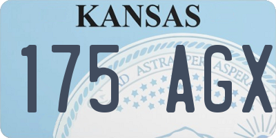 KS license plate 175AGX