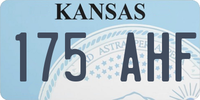 KS license plate 175AHF