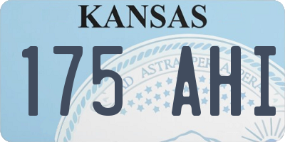 KS license plate 175AHI