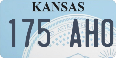 KS license plate 175AHO