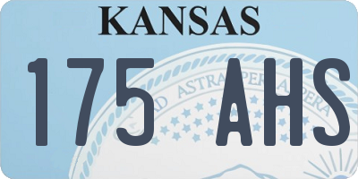 KS license plate 175AHS