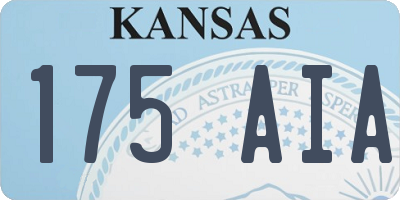 KS license plate 175AIA