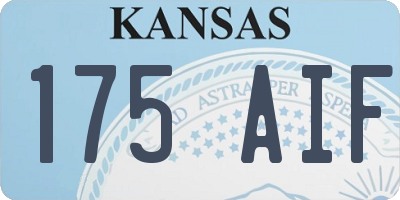 KS license plate 175AIF