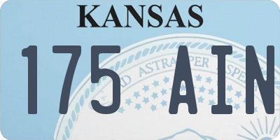 KS license plate 175AIN
