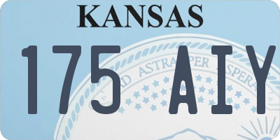 KS license plate 175AIY
