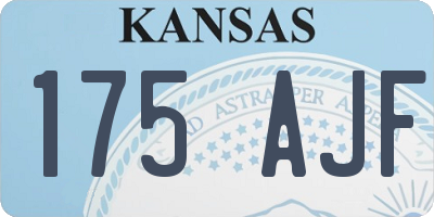 KS license plate 175AJF
