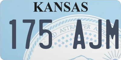 KS license plate 175AJM