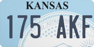 KS license plate 175AKF