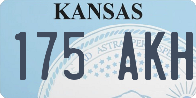 KS license plate 175AKH