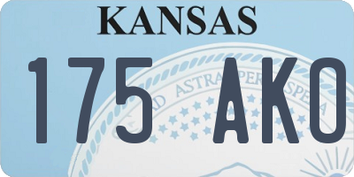 KS license plate 175AKO