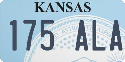 KS license plate 175ALA
