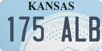 KS license plate 175ALB
