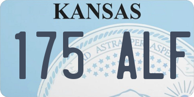 KS license plate 175ALF