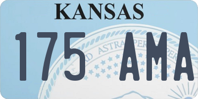 KS license plate 175AMA
