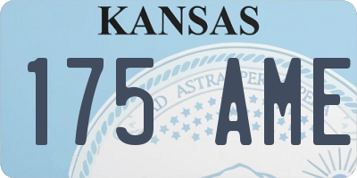 KS license plate 175AME