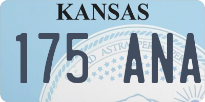 KS license plate 175ANA