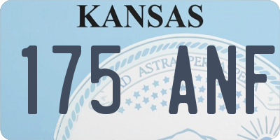 KS license plate 175ANF
