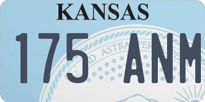 KS license plate 175ANM