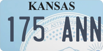 KS license plate 175ANN