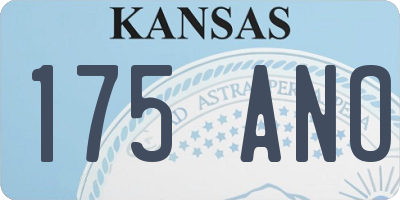 KS license plate 175ANO
