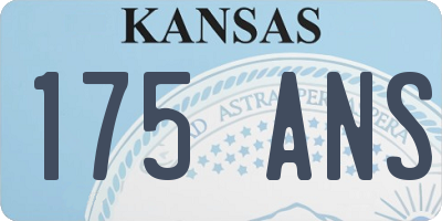 KS license plate 175ANS
