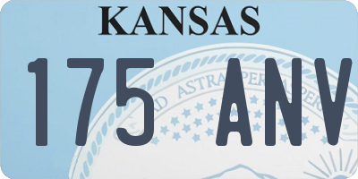 KS license plate 175ANV