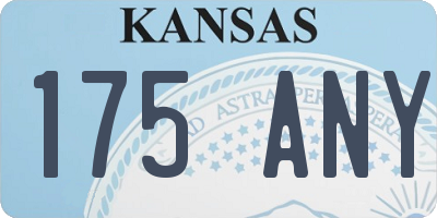 KS license plate 175ANY