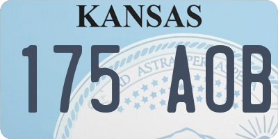 KS license plate 175AOB