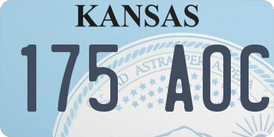 KS license plate 175AOC