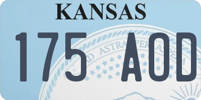 KS license plate 175AOD