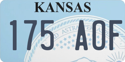 KS license plate 175AOF