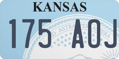 KS license plate 175AOJ