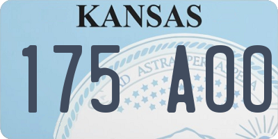 KS license plate 175AOO
