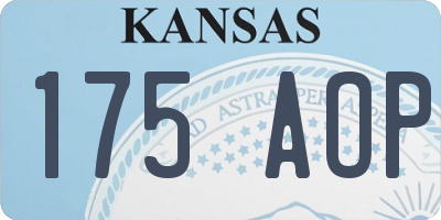 KS license plate 175AOP