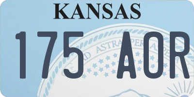 KS license plate 175AOR