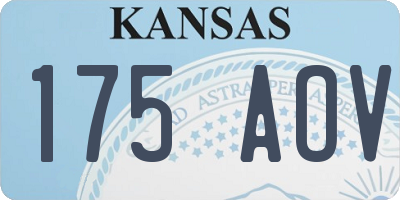 KS license plate 175AOV