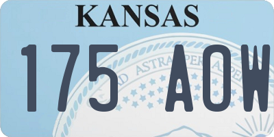 KS license plate 175AOW