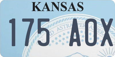 KS license plate 175AOX