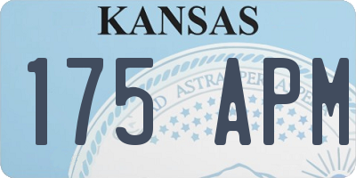 KS license plate 175APM