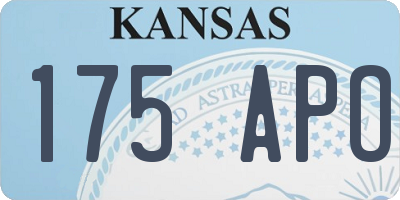 KS license plate 175APO