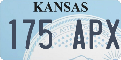 KS license plate 175APX
